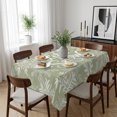 thumbnail image 6 of Sage Green Christmas Table Cloth Waterproof Tablecloths, Vintage Winter Xmas Snowflakes Tablecloth Dining Table Cover for Kitchen Party Tabletop Outdoor, Rectangle Tablecloth 52x70 Inch, 6 of 9
