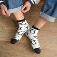 thumbnail image 3 of Fuzoiu Colorful Hearts Penguin Print Adult Socks, Crew Moisture-wicking Socks, Unisex Cushion Crew Socks,Casual Sports Ankle Socks, 3 of 7