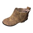thumbnail image 2 of LSLJS Grandes Bottes Courtes en Suède à Talons Épais et Bas, 2 of 6