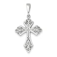 thumbnail image 1 of 14k White Gold Fleur De Lis Cross Pendant, 1 of 4