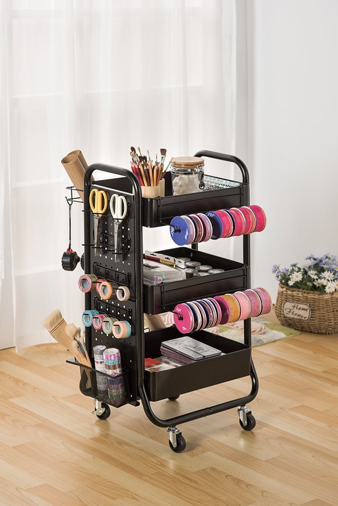 Craft Organizer Rolling CartBlack BrickSeek
