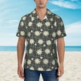 thumbnail image 2 of Susaid Daisies Flowers Print Hawaiian Shirts for Men Women,Hawaiian Summer Short-Sleeve Casual Relaxed-Fit Button-Down,, 2 of 7