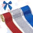 thumbnail image 1 of 3 Rolls 3 Colors Sparkle Polyester Ribbon with Glitter Powder for Christmas Party Decoration Mixed Color 2-1/2 inch(65mm) about 5.47 Yards(5m)/roll 1 roll/color, 1 of 6