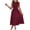 A221 Wine, variant on Mifsaly Womens High Neck A Line Dresses Midi Sleeveless Flowy Smocked Bodice Dress with Tiered Ruffle Hem Elegant Wedding Guest Party Gowns L
