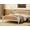 Antique White, variant on Traditional Style Rattan Twin Size Daybed, Wood Daybed with Trundle for Small Space Guestroom, No Box Spring Needed, Walnut