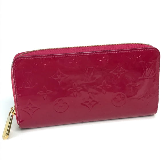 Pre-Owned Louis Vuitton M91597 MonogramVernis Long Wallet Rose Andian Dark Pink Based (Fair)