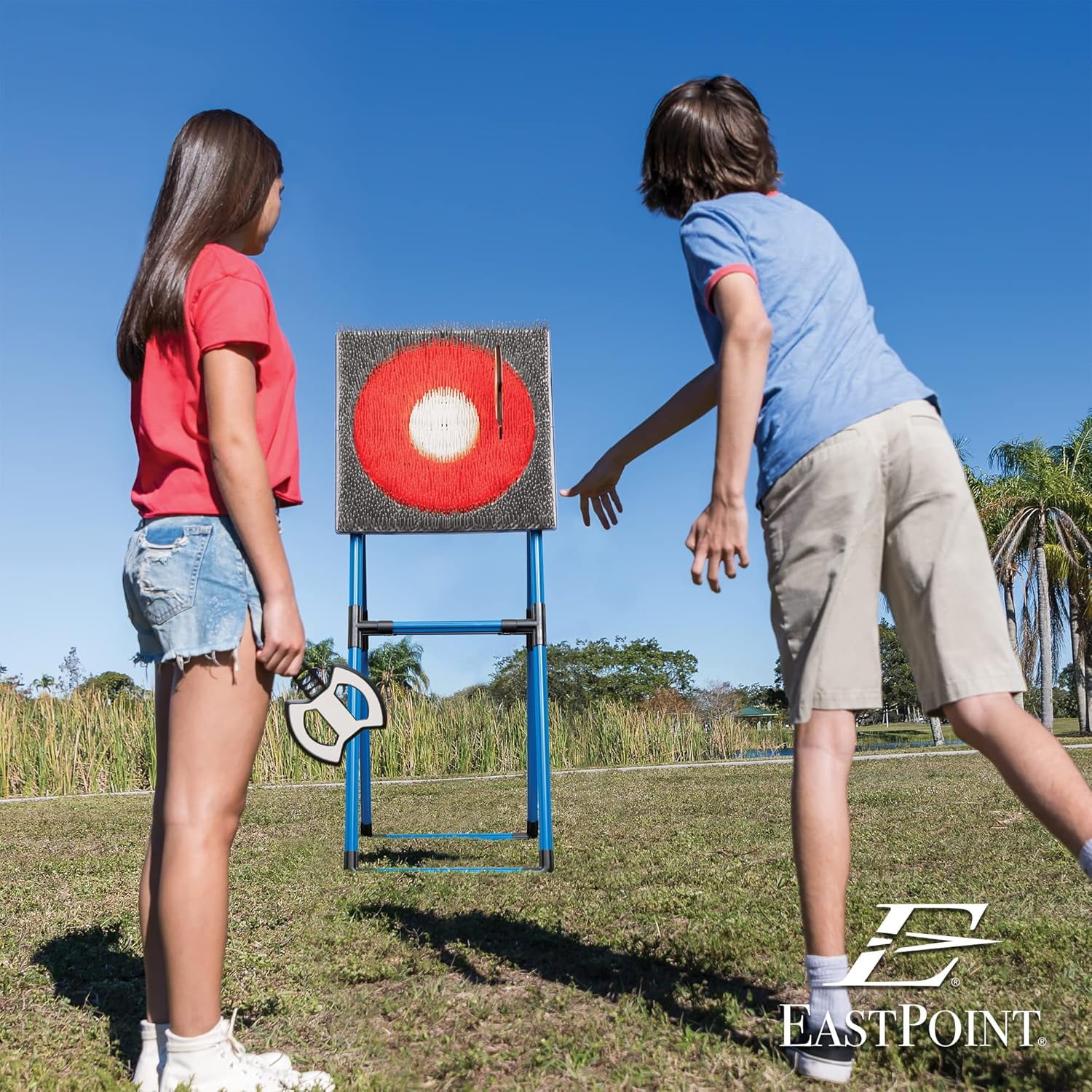 Axe Throwing and Lawn Darts Target Set - ××Axe Throwing Target and 2-in-1 Combo Backyard Game for Indoor and Outdoor Use