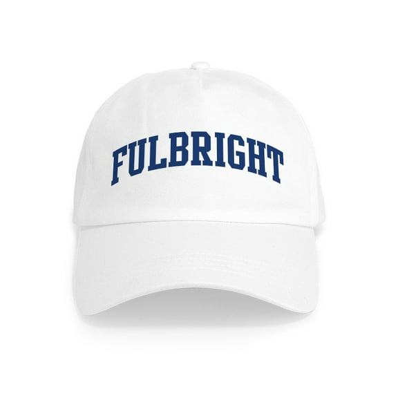 CafePress - FULBRIGHT Design (Blue) Cap - Adjustable 100% Brushed Unisex Casual Cotton Baseball Cap, Beige, 1
