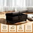 thumbnail image 3 of JESTOP Wood Storage Ottoman Bench with Footrest, Faux Leather Upholstered Rectangle Stool, 28.5" x 19.5" x 17.5", 3 of 7