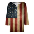 thumbnail image 6 of GEWSEY America 250 Tshirt 3/4 Sleeve Tops V Neck Independence Day Shirts Patriotic Pattern Tunic Tops (Brick Red, S), 6 of 8
