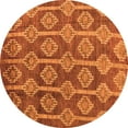 thumbnail image 1 of Ahgly Company Indoor Round Abstract Orange Modern Area Rugs, 7' Round, 1 of 4