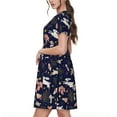 thumbnail image 2 of Daiia Retro Rabbit Flower Print Women's Dresses 2025 Trendy Short sleeve Dresses Casual Baggy Flowy Maxi Sun Dresses, 2 of 6