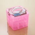 thumbnail image 2 of Kearding Bolsas de maquillaje de plástico transparente 2020, tendencia de moda, diseño creativo, caja de cosméticos desmontable, bolsos de mano de Almacenamiento y organización del hogar rosado Kearding BB1219-03, 2 of 8