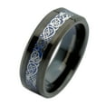 thumbnail image 3 of MJ Metals Jewelry Men's / Women's Blue Celtic Dragon MJ Metals Jewelry 8mm Tungsten Carbide Wedding Band Ring Size 15, 3 of 14