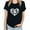 Black, variant on Short Sleeve T-shirts for Women with Love Heart & Dog Cat Paws Prints Summer Casual Base Tee Tshirts Crewneck (L, Gray)