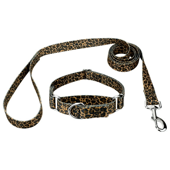 Country Brook Petz® Leopard Print Martingale Dog Collar and Leash, 2XS