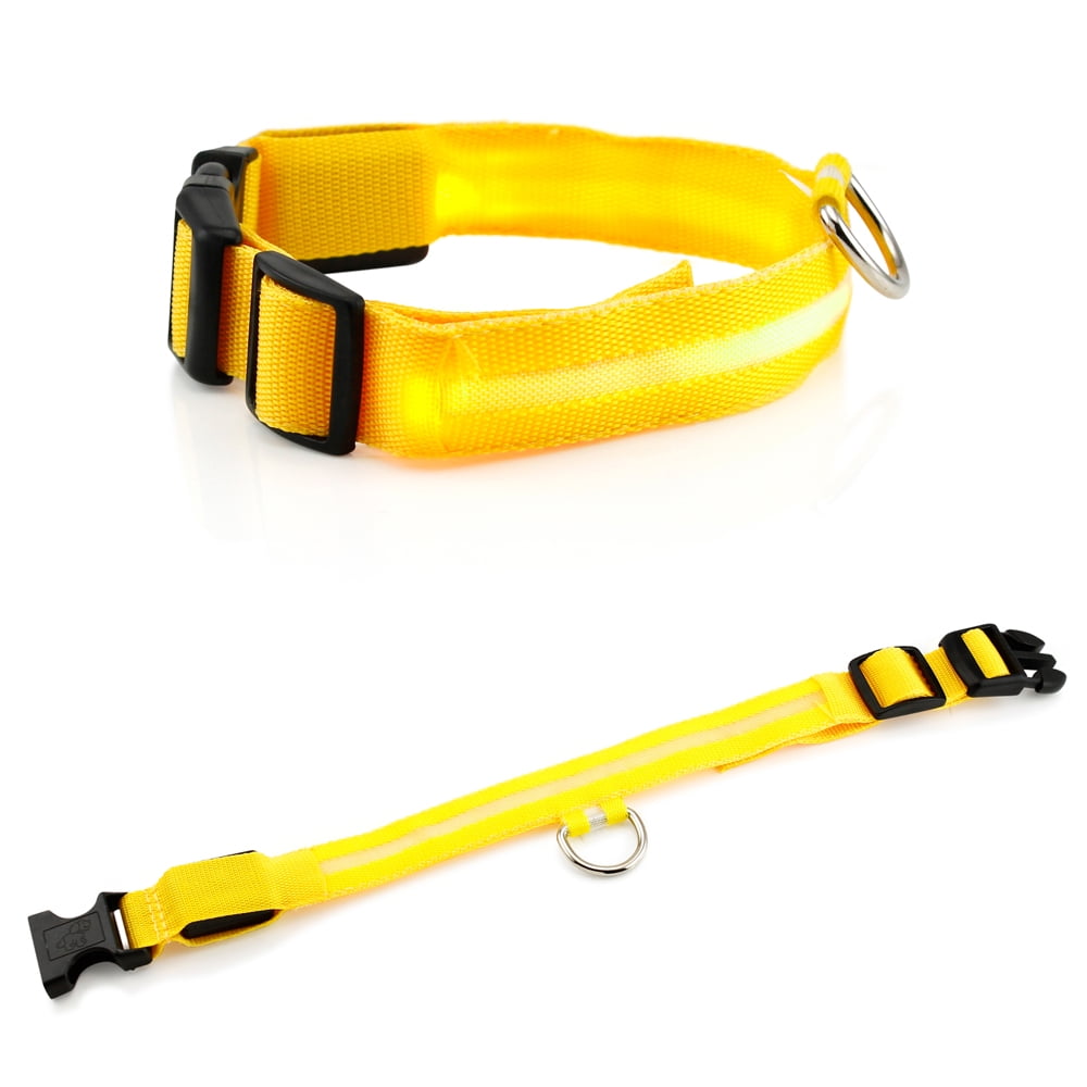 Large LED Lights COLOR Light Up Pet Dog Night Safety Waterproof Nylon Neck Adjustable Collar by Gearonic