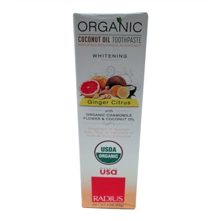 Radius Organic Coconut Oil Whitening Toothpaste - Gingercitrus 3 oz (The Best Organic Toothpaste)