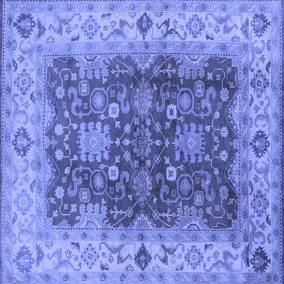 Ahgly Company Indoor Square Oriental Blue Traditional Area Rugs, 4' Square