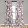thumbnail image 2 of Berry Pattern Window Curtains, Modern Neutral Colors Boho Leafy Pattern with Sİlhouettes Art, Lightweight Decor 2-Panel Set with Rod Pocket, Pair of - 28"x63", Taupe Grey Hot Pink Ivory, by Ambesonne, 2 of 3