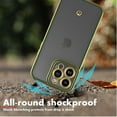 thumbnail image 3 of Tekcoo iPhone 15 Pro Max/15 Plus/15 Pro/15 Case, Plating Rose Gold Edge Soft Bumper Protective Phone Case Cover for iPhone 15 Pro Max 6.7 inche, Green/Gold, 3 of 6
