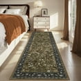thumbnail image 6 of Garvee 2'x6' Vintage Floral Area Rugs Washable Botanical Printed Rugs Carpet, Low Pile Non Slip Oriental Rug Stain Resistant Indoor Rugs for Bedroom Hallway Kitchen, Brown, 6 of 8