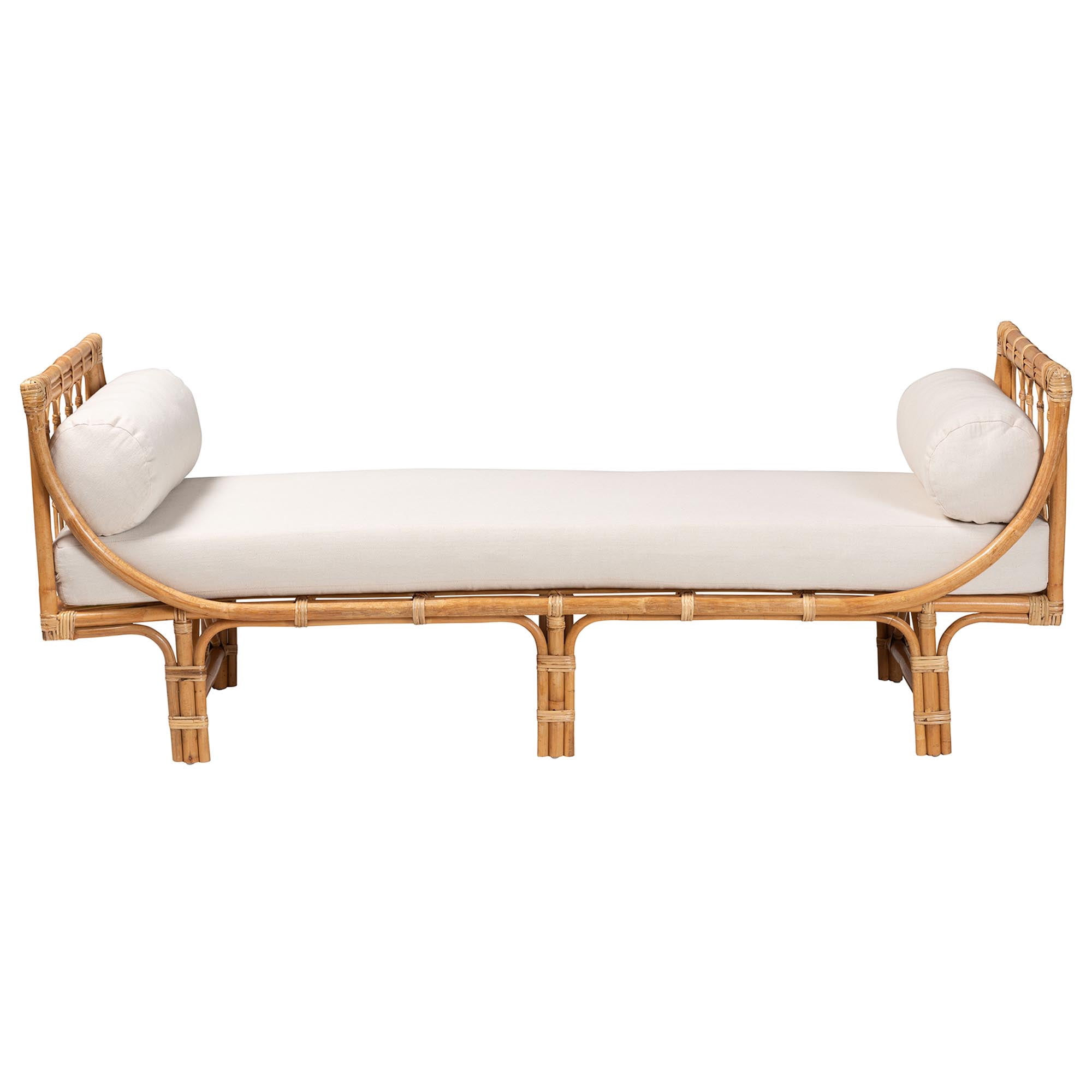 bali & pari Bohemian Upholstered Twin Daybed, Natural Brown