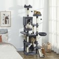 thumbnail image 2 of PawHut Cat Tree, 76 Inches Large Cat Tower w/ Scratching Posts, Dark Grey, 2 of 10