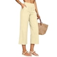 thumbnail image 6 of Womens Cotton Linen Pants Petite 2026 Summer Lightweight High Waist Straight Leg Solid Trousers, 6 of 6