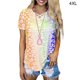 thumbnail image 1 of Camiseta con cuello en V y manga corta para niña, camiseta con estampado de verano para mujer, naranja, 4XL Eigraketly AP001867-39, 1 of 5