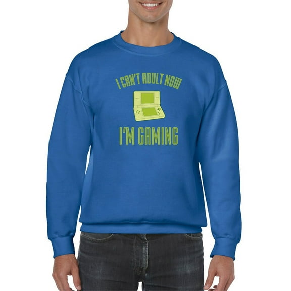 Can't Adult I'm Gaming Sweatshirt Men -GoatDeals Designs, Male Medium