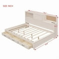thumbnail image 5 of Mirightone Full Size Daybed with Storage Drawers, Charging Station & Shelves , Wood Daybed Frame, Full Bed with Drawer for Guestroom Bedroom, No Box Spring Needed (White), 5 of 9