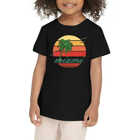 

Kids Girls Tee Summer Coconut Tree Sunset Beach Top Hawaii Vacation Short Sleeve Tropical Shirts for Teen Girl