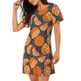 thumbnail image 2 of Balery Various Oranges Camisón de manga corta con cuello redondo para mujer, cómodo y elegante., 2 of 6