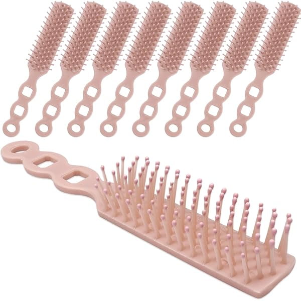 wonima44 100 Pack Hair Brushes in Bulk for Homeless, Hair Brush Bulk Soft Bristles Brush for Curly Wavy Hair Blow Drying Styling Detangling Suitable for Shelter, Hotel(Pink)