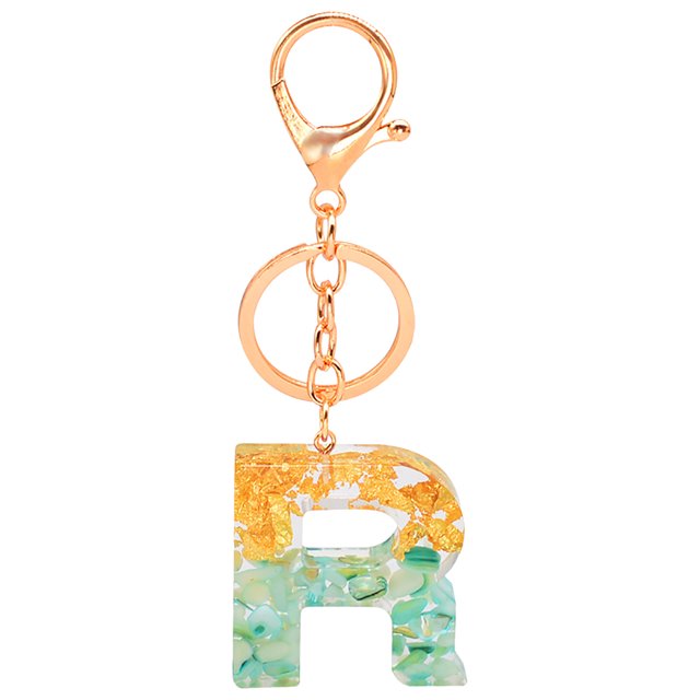 Kcodviy Keychain Color Letter Keychain Women Holder Wallet Translucent Resin Pendant Keychains Womens Wallet Lanyard Wrist Bracelet for Keys Key Rings with Clip Womens Case
