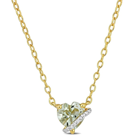Everly Women's .75CT TGW Green Quartz Yellow Gold Plated Pendant