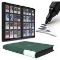 thumbnail image 1 of Carpeta D DACCKIT, 16 bolsillos, 1024 tarjetas, color verde negruzco, 1 of 9