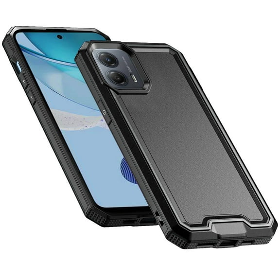 For Motorola Moto G 5G 2023 Modern Fused Hybrid Armor Hard PC TPU Rubber Shockproof Drop Protection Impact Cover ,Xpm Phone Case [ Black ]