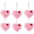thumbnail image 4 of Vggrvlo 6Pcs Valentine's Day Plush Heart Ornaments 4.72 Inch Fuzzy Heart Decor with Red Accents Soft Christmas Tree Hearts for Xmas, Valentine's, Wedding, Party, Home & Outdoor Decoration (6Pcs-Pink), 4 of 5