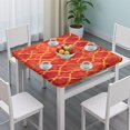 thumbnail image 3 of Red Yellow Checkered Pattern Square Fitted Tablecloth with Elastic Edge,Square Table Cover,Washable Elastic Table Cover for Home Kitchen Party Decor 36"x36", 3 of 6