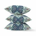thumbnail image 3 of 20â€ Aqua Blue Boho Pattern Indoor Outdoor Throw Pillow, 3 of 3