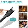 thumbnail image 4 of Book Light, Neck Reading Lamp, Rechargeable Reading Lamp in Bed, 3 Color Reading Lamp with Long Flexible Foldable Arms for Knitting, Repairing, Reading, Black, 4 of 7