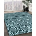 thumbnail image 3 of Ahgly Company Machine Washable Indoor Rectangle Transitional Blue Lagoon Blue Area Rugs, 2' x 3', 3 of 7