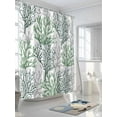thumbnail image 3 of Fsddascl Sage Green Gray Coral Coastal Shower Curtain Set - 48" x 72" Bathtub Curtain with 12 Hooks, Summer Beach Seaside Nautical Waterproof Fabric Stall Shower Curtains for Bathroom/Bathtub, 3 of 6