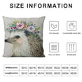 thumbnail image 5 of Throw Pillow Covers Animal with Flower Wreath Cotton Linen Square Home Decorative Throw Pillow Case Cushion Covers, 5 of 5