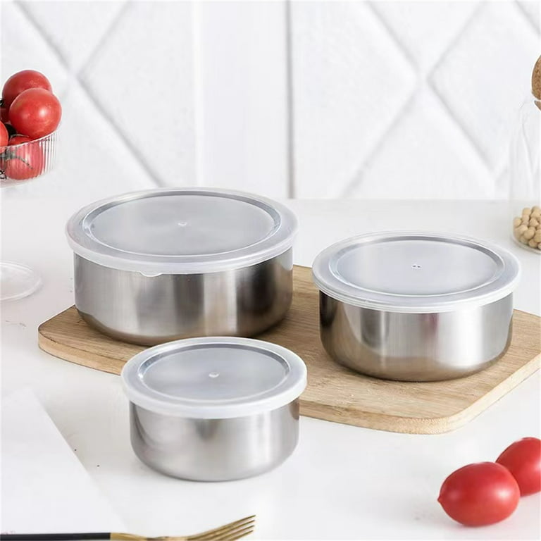 Kitchen Utensils Clearance,WQQZJJ Kitchen Gadgets,5 Pcs Stainless Steel Home Kitchen Food Container Storage Mixing Bowl Set,Kitchen Supplies,Gifts,Big