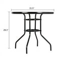 thumbnail image 5 of Tcbosik Outdoor Dining Table with Glass Top and Metal Frame, 31.5" Round Patio Table for Lawn Balcony, Yard, Dark Chocolate, 5 of 11