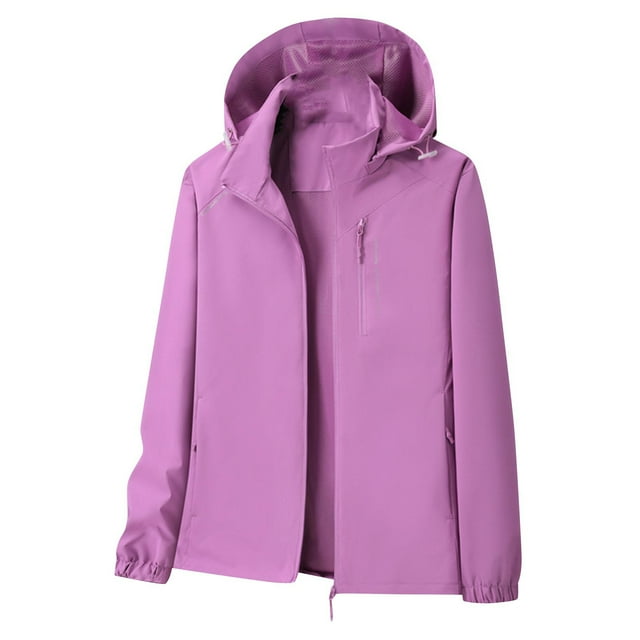 Manteau de Pluie 3-en-1 pour Femme - Coupe-Vent Imperméable Léger à Capuche pour la Randonnée en Plein Air