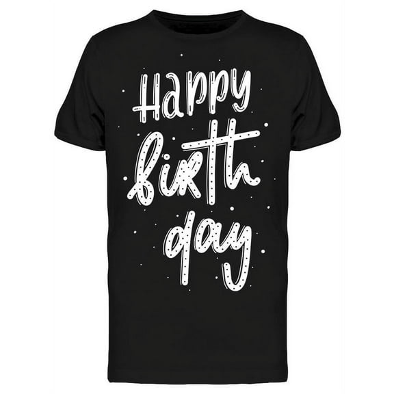 Happy Birthday Stars Graphic T-Shirt Men -Image by Shutterstock, Male Large